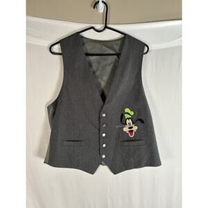 Too Cute Guetta Brothers Vintage Disney Goofy Mens Waistcoat Vest (1993) Size XL